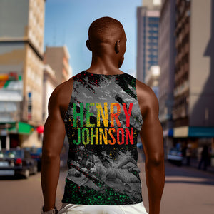 Henry Johnson Black History Month Men Tank Top Harlem Hellfighters Pan African Grunge Art