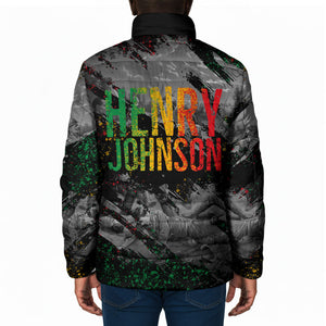 Henry Johnson Black History Month Padded Jacket Harlem Hellfighters Pan African Grunge Art