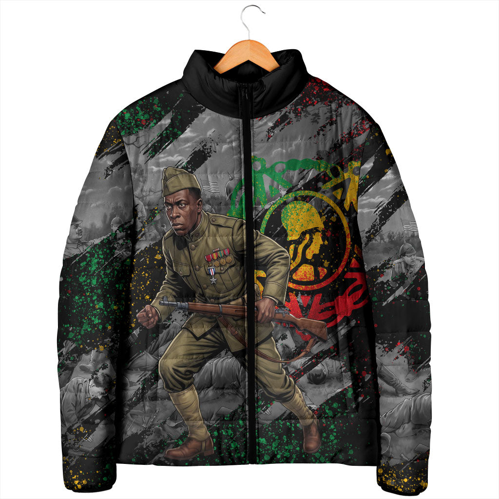 Henry Johnson Black History Month Padded Jacket Harlem Hellfighters Pan African Grunge Art