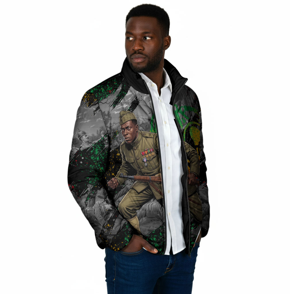 Henry Johnson Black History Month Padded Jacket Harlem Hellfighters Pan African Grunge Art