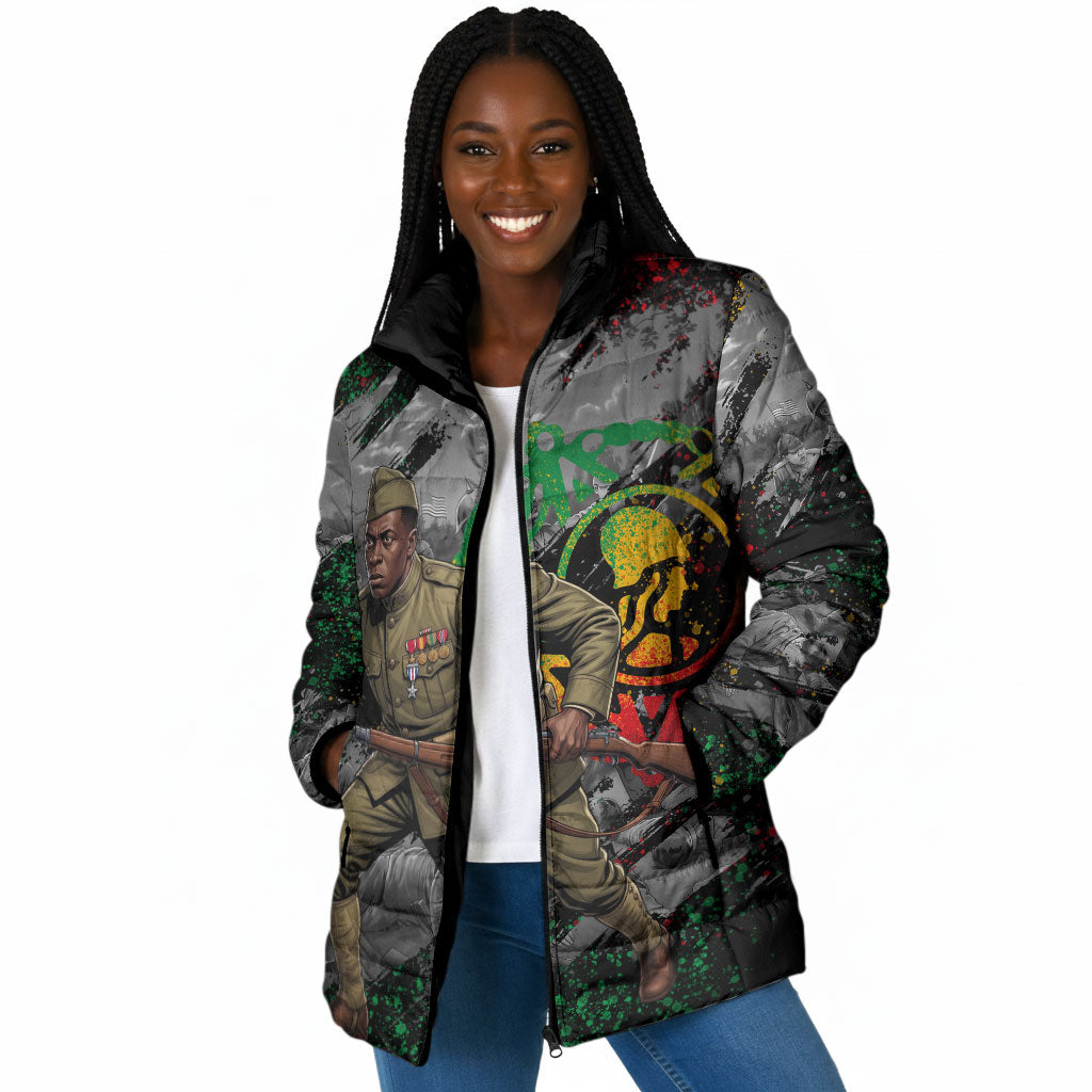 Henry Johnson Black History Month Padded Jacket Harlem Hellfighters Pan African Grunge Art