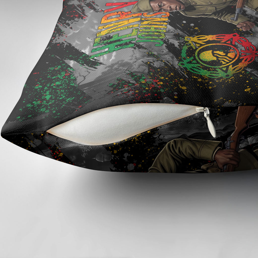 Henry Johnson Black History Month Pillow Cover Harlem Hellfighters Pan African Grunge Art