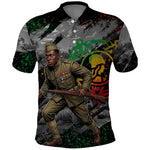 Henry Johnson Black History Month Polo Shirt Harlem Hellfighters Pan African Grunge Art
