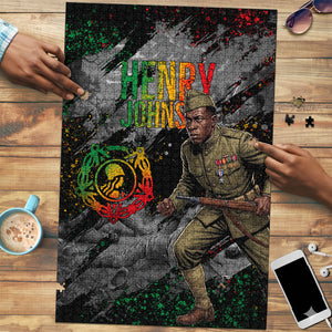 Henry Johnson Black History Month Puzzle Harlem Hellfighters Pan African Grunge Art