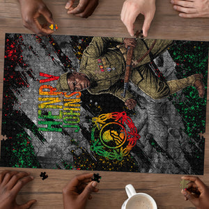 Henry Johnson Black History Month Puzzle Harlem Hellfighters Pan African Grunge Art