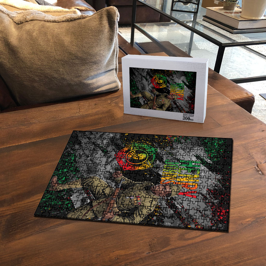 Henry Johnson Black History Month Puzzle Harlem Hellfighters Pan African Grunge Art