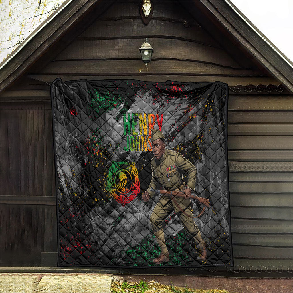 Henry Johnson Black History Month Quilt Harlem Hellfighters Pan African Grunge Art