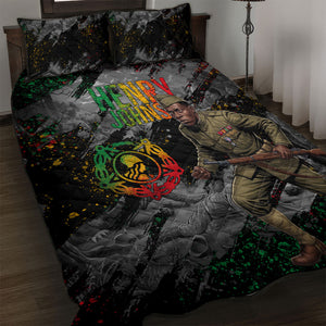 Henry Johnson Black History Month Quilt Bed Set Harlem Hellfighters Pan African Grunge Art