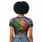 Henry Johnson Black History Month Raglan Cropped T shirt Harlem Hellfighters Pan African Grunge Art