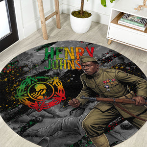 Henry Johnson Black History Month Round Carpet Harlem Hellfighters Pan African Grunge Art