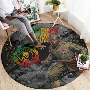 Henry Johnson Black History Month Round Carpet Harlem Hellfighters Pan African Grunge Art
