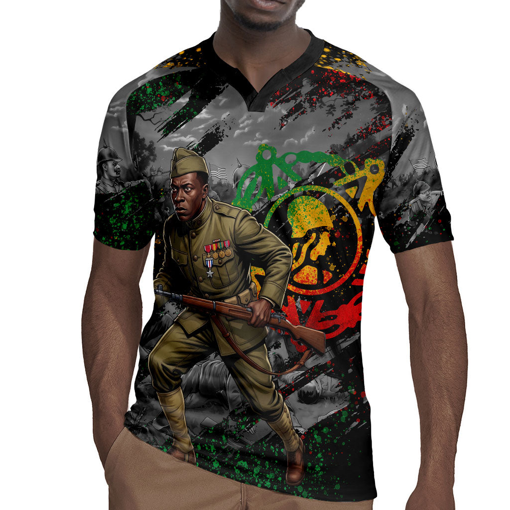 Henry Johnson Black History Month Rugby Jersey Harlem Hellfighters Pan African Grunge Art
