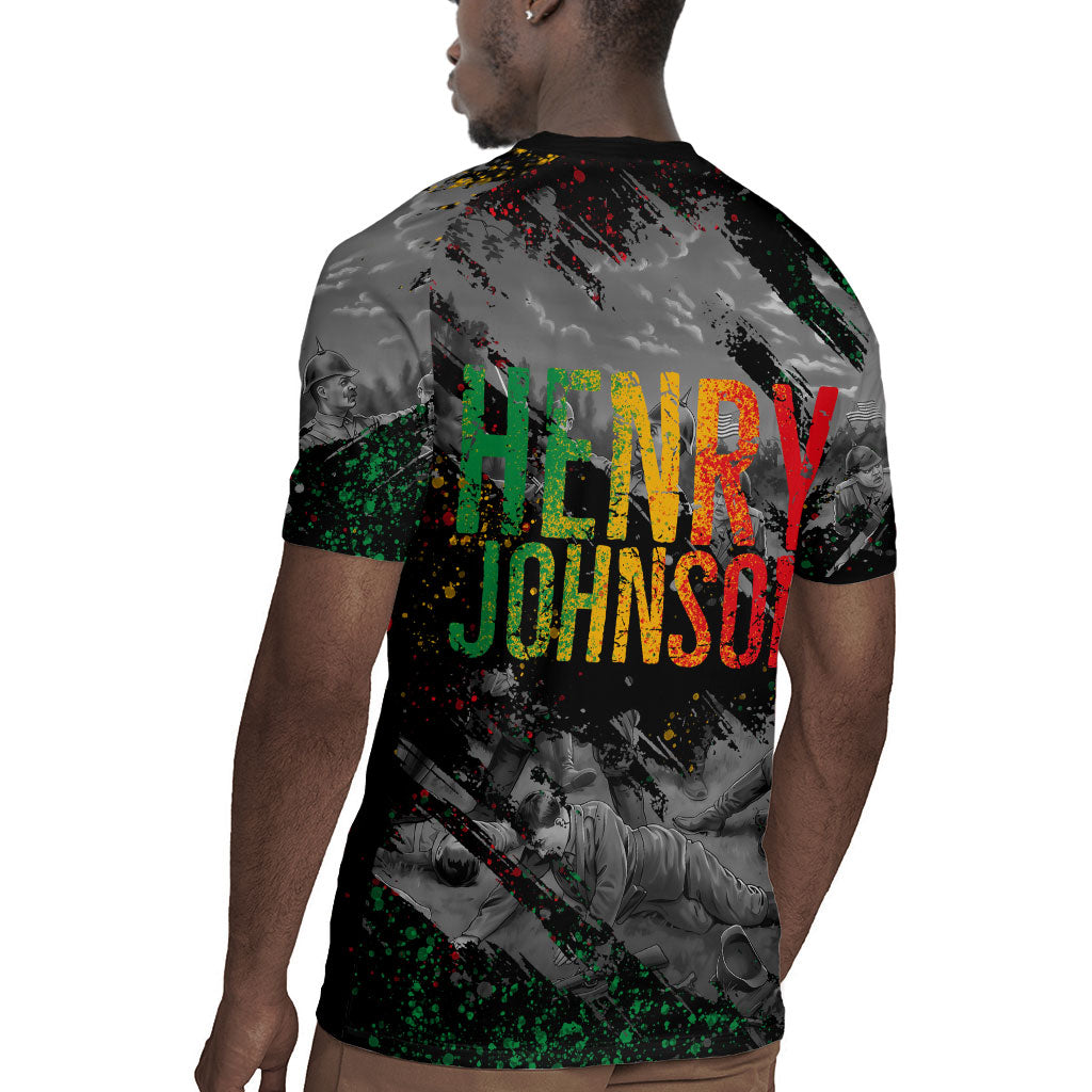Henry Johnson Black History Month Rugby Jersey Harlem Hellfighters Pan African Grunge Art