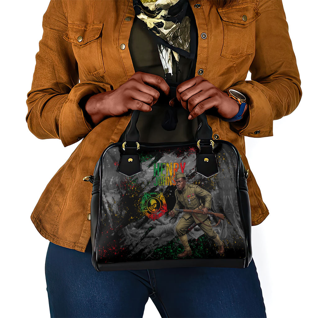 Henry Johnson Black History Month Shoulder Handbag Harlem Hellfighters Pan African Grunge Art
