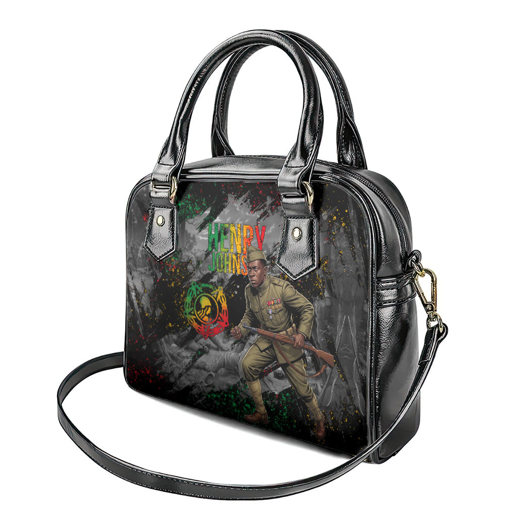 Henry Johnson Black History Month Shoulder Handbag Harlem Hellfighters Pan African Grunge Art