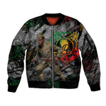 Henry Johnson Black History Month Sleeve Zip Bomber Jacket Harlem Hellfighters Pan African Grunge Art