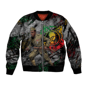 Henry Johnson Black History Month Sleeve Zip Bomber Jacket Harlem Hellfighters Pan African Grunge Art