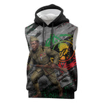 Henry Johnson Black History Month Sleeveless Hoodie Harlem Hellfighters Pan African Grunge Art