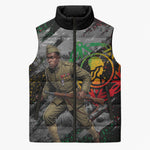 Henry Johnson Black History Month Sleeveless Puffer Jacket Harlem Hellfighters Pan African Grunge Art