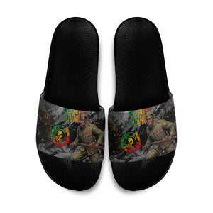 Henry Johnson Black History Month Slide Sandals Harlem Hellfighters Pan African Grunge Art