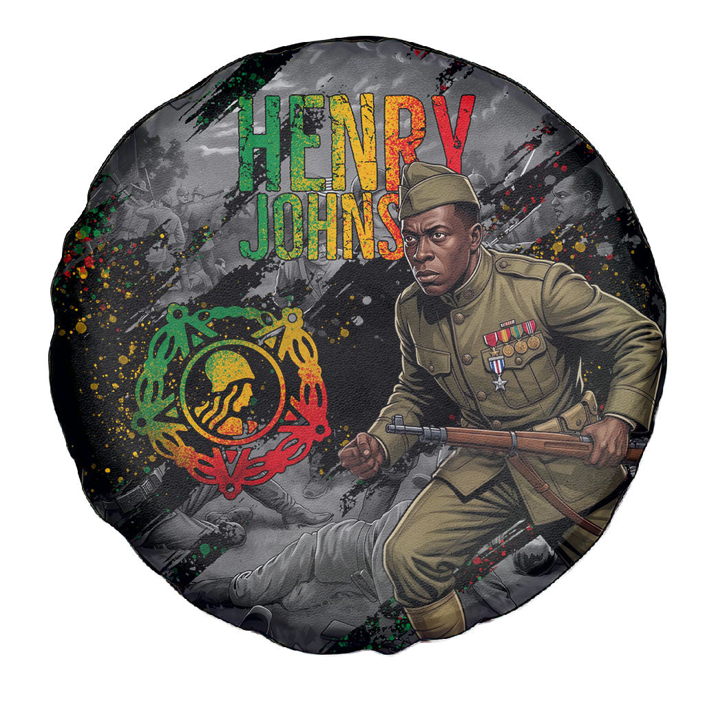 Henry Johnson Black History Month Spare Tire Cover Harlem Hellfighters Pan African Grunge Art