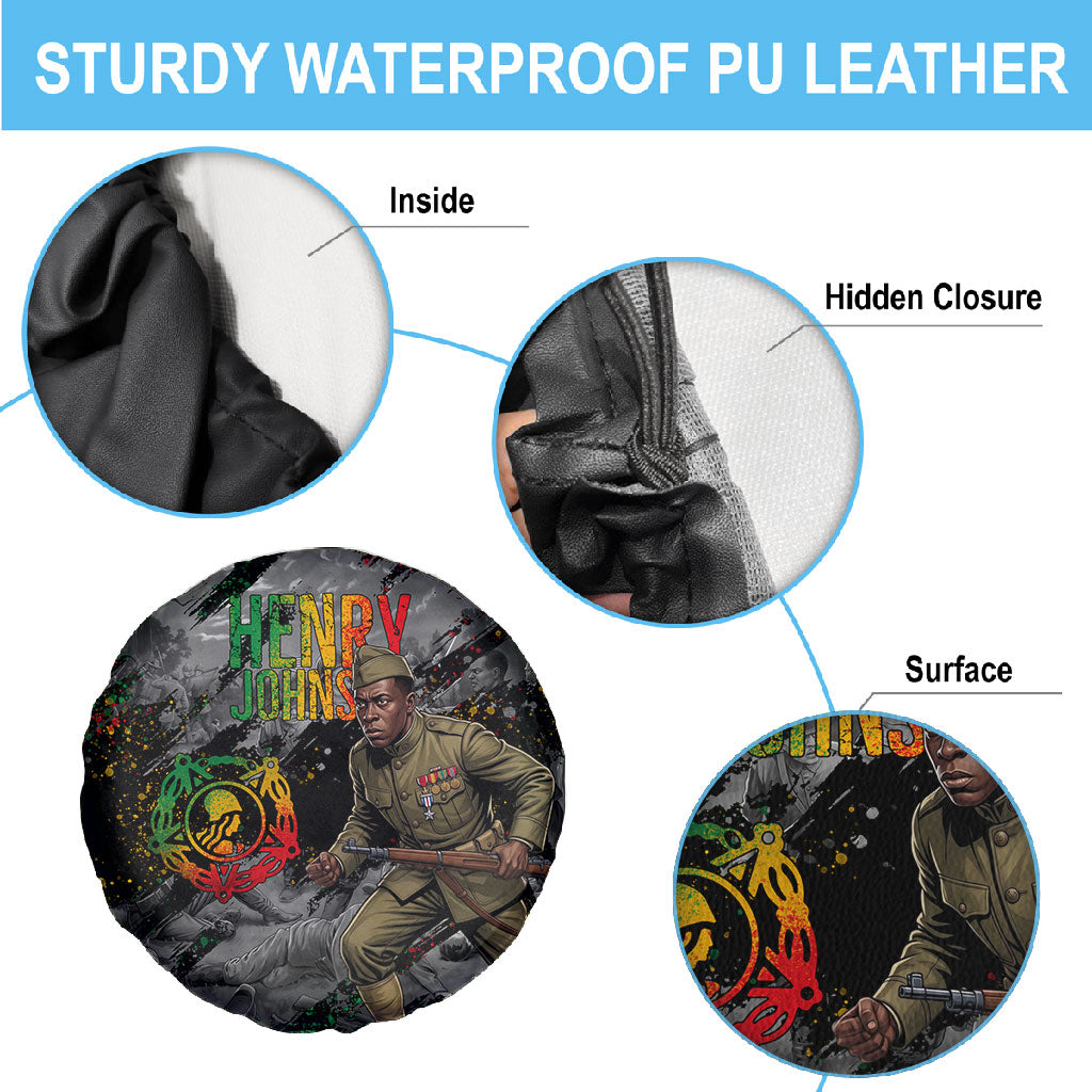 Henry Johnson Black History Month Spare Tire Cover Harlem Hellfighters Pan African Grunge Art