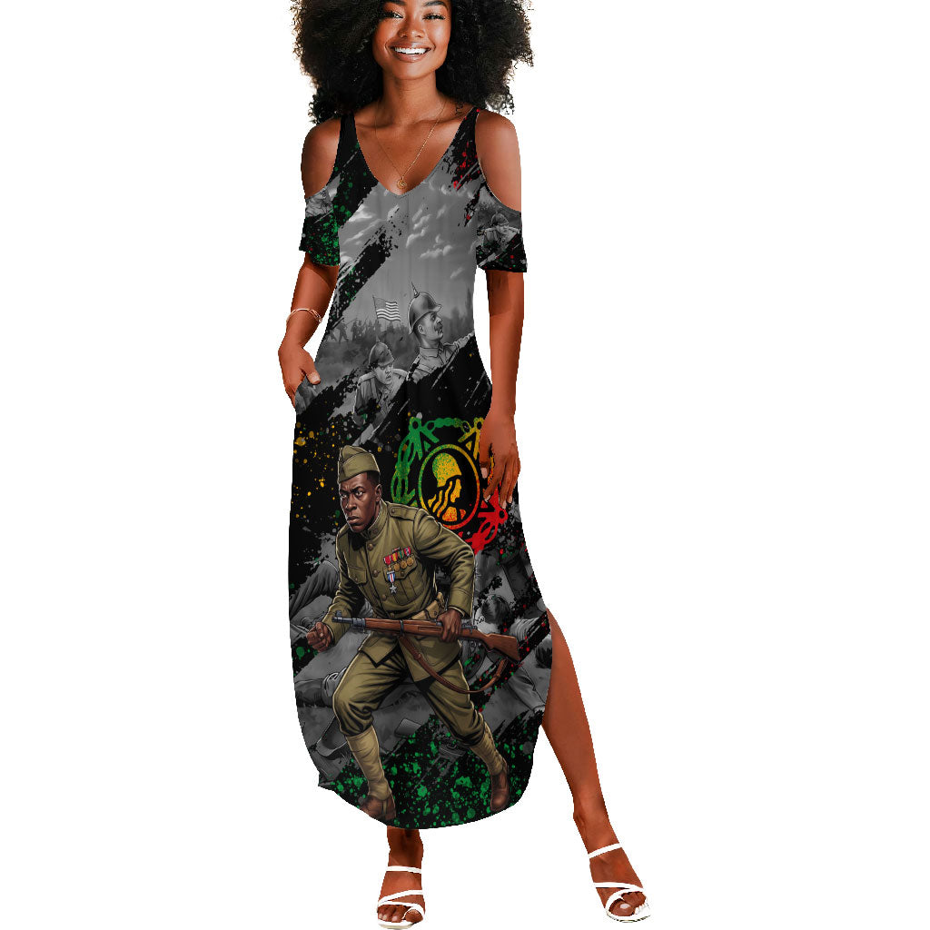 Henry Johnson Black History Month Summer Maxi Dress Harlem Hellfighters Pan African Grunge Art