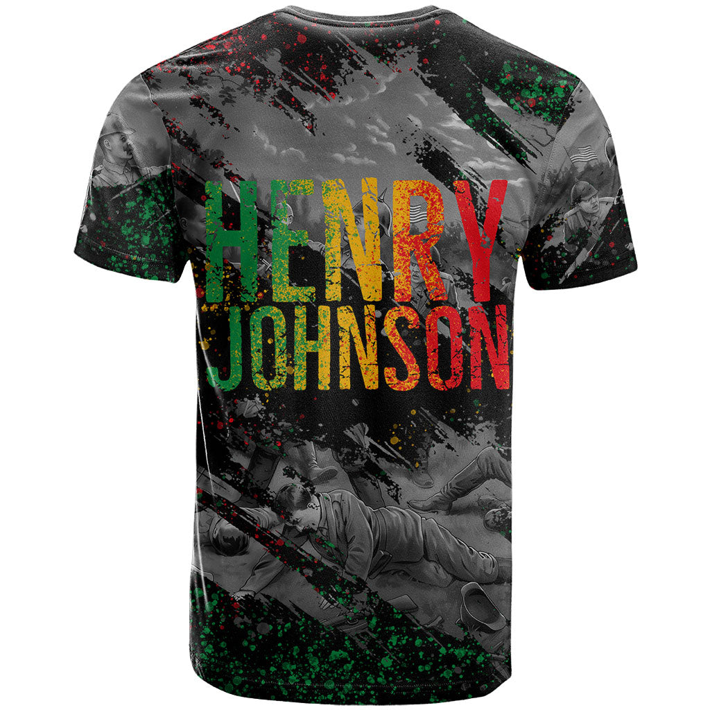 Henry Johnson Black History Month T shirt Harlem Hellfighters Pan African Grunge Art