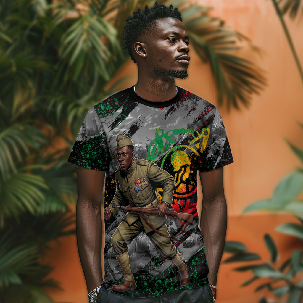 Henry Johnson Black History Month T shirt Harlem Hellfighters Pan African Grunge Art