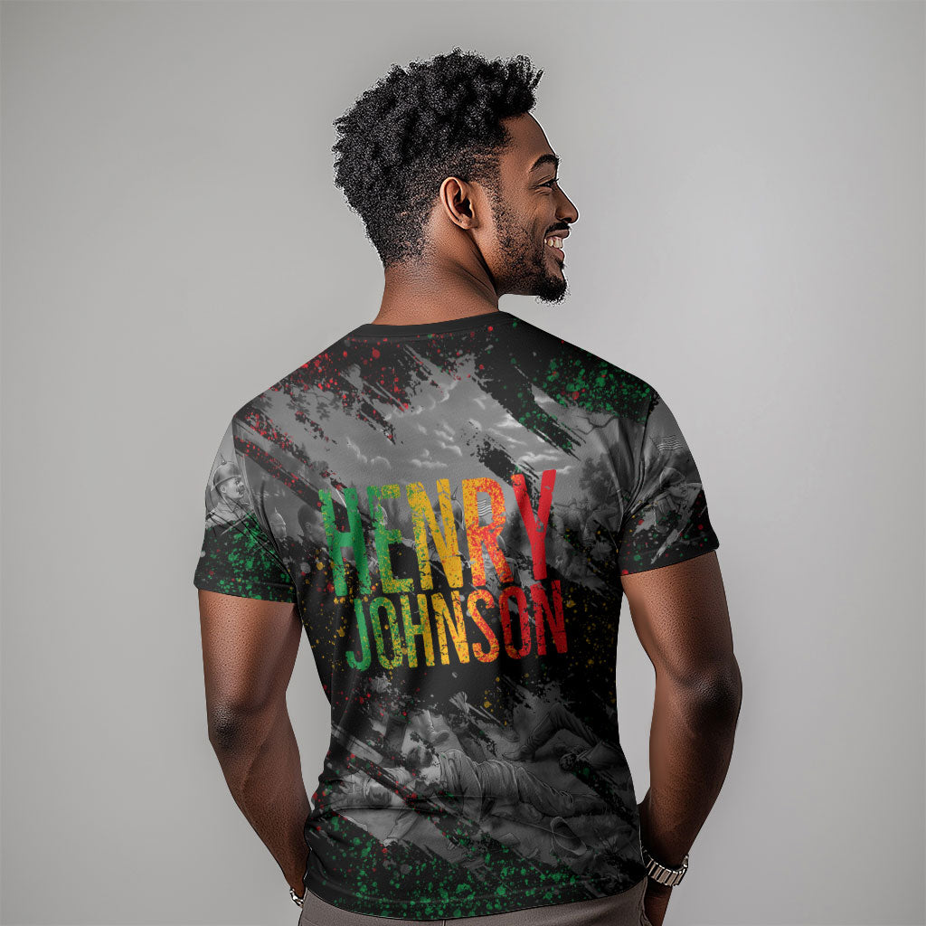 Henry Johnson Black History Month T shirt Harlem Hellfighters Pan African Grunge Art