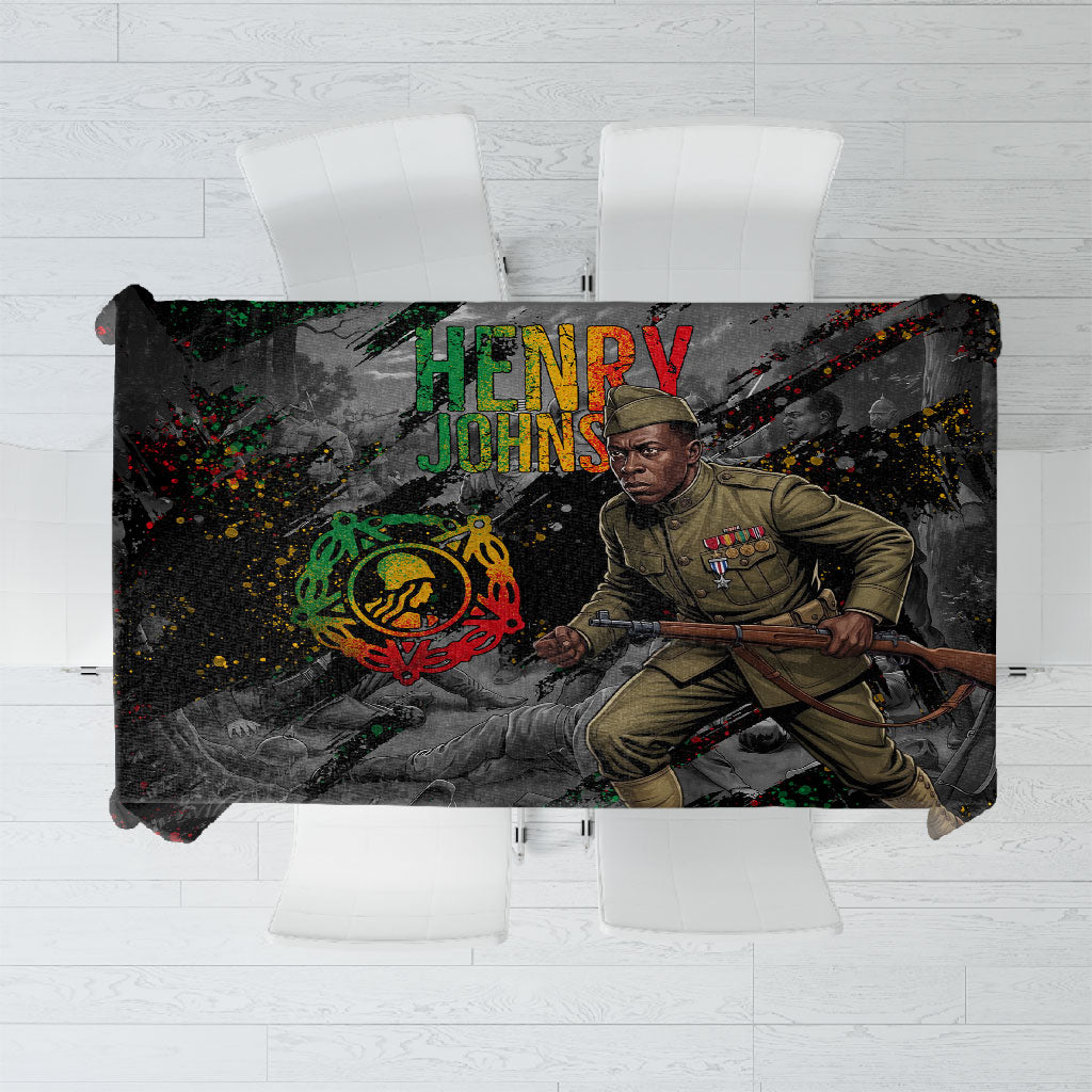 Henry Johnson Black History Month Tablecloth Harlem Hellfighters Pan African Grunge Art