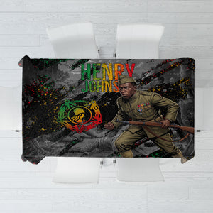 Henry Johnson Black History Month Tablecloth Harlem Hellfighters Pan African Grunge Art
