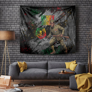 Henry Johnson Black History Month Tapestry Harlem Hellfighters Pan African Grunge Art