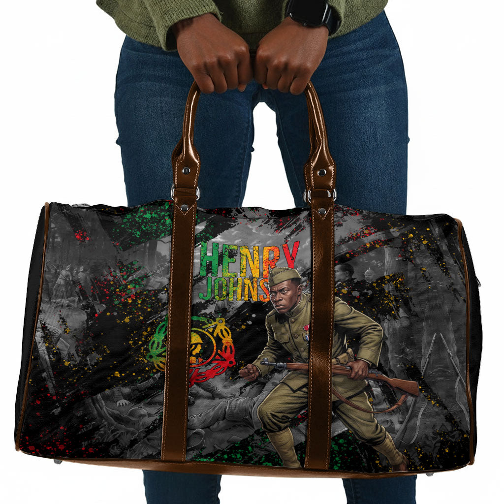 Henry Johnson Black History Month Travel Bag Harlem Hellfighters Pan African Grunge Art