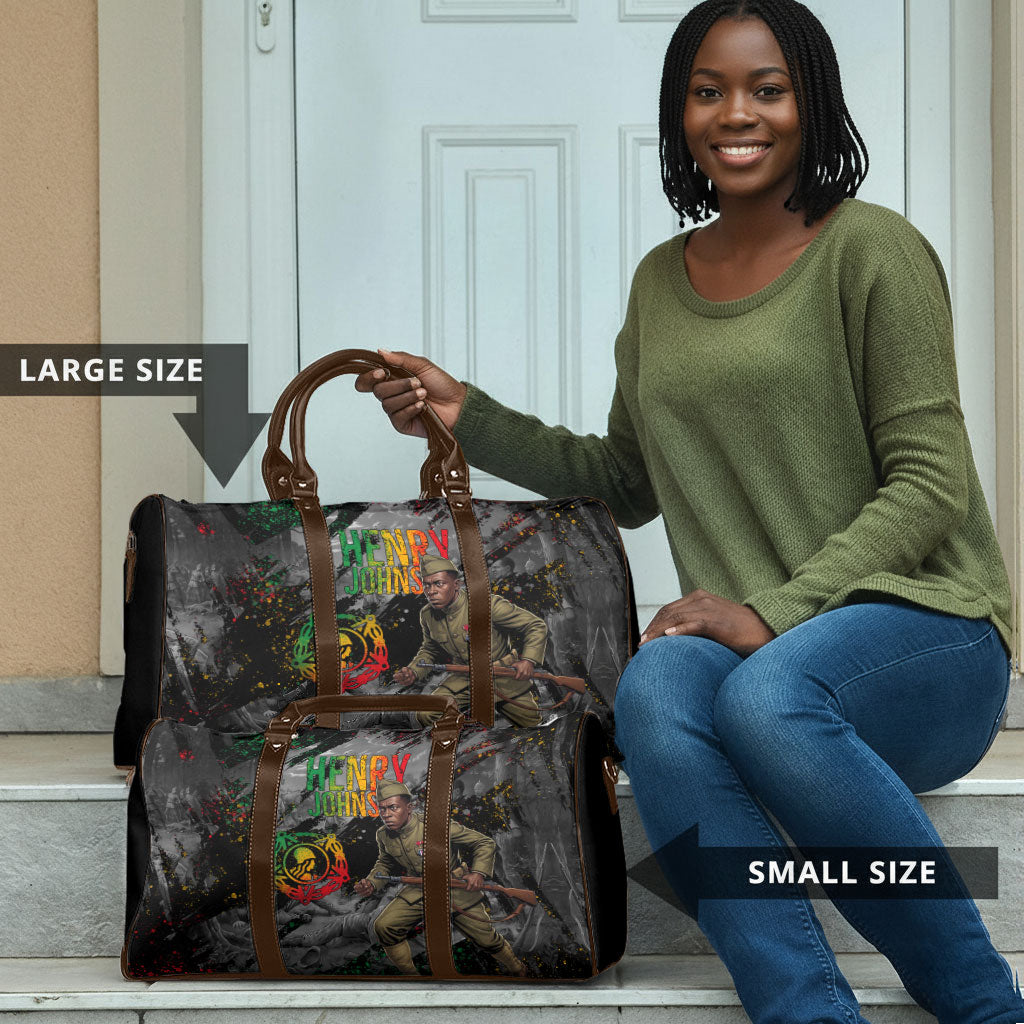 Henry Johnson Black History Month Travel Bag Harlem Hellfighters Pan African Grunge Art