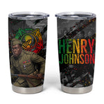 Henry Johnson Black History Month Tumbler Cup Harlem Hellfighters Pan African Grunge Art
