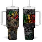 Henry Johnson Black History Month Tumbler With Handle Harlem Hellfighters Pan African Grunge Art