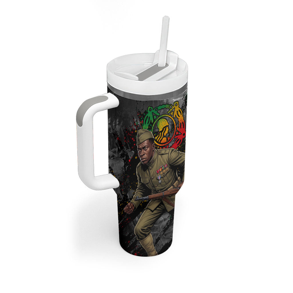 Henry Johnson Black History Month Tumbler With Handle Harlem Hellfighters Pan African Grunge Art