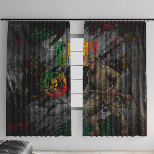 Henry Johnson Black History Month Window Curtain Harlem Hellfighters Pan African Grunge Art