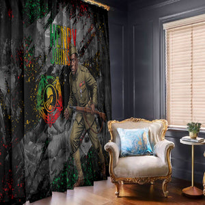 Henry Johnson Black History Month Window Curtain Harlem Hellfighters Pan African Grunge Art