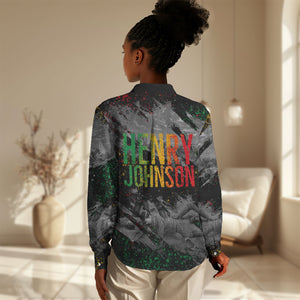 Henry Johnson Black History Month Women Casual Shirt Harlem Hellfighters Pan African Grunge Art