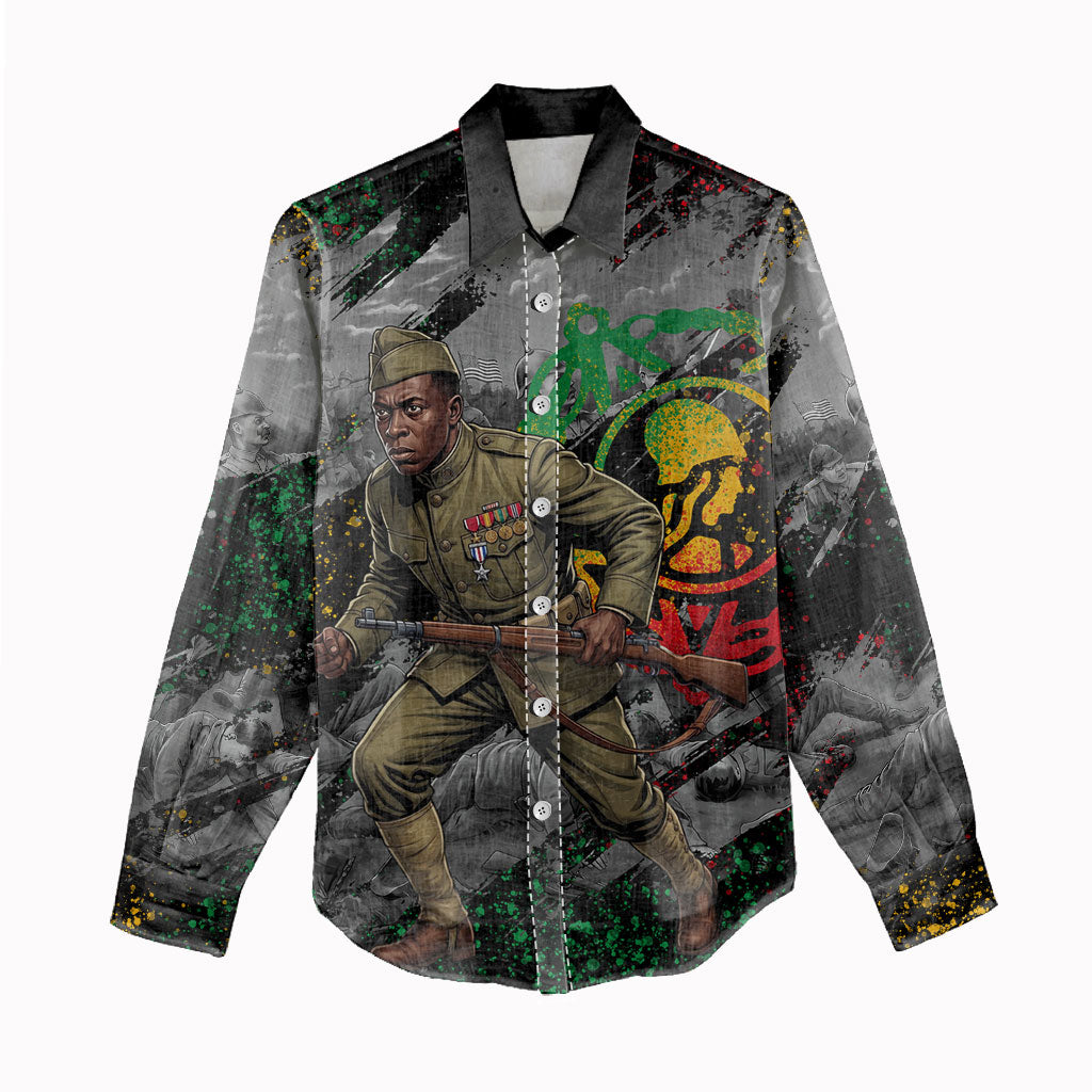 Henry Johnson Black History Month Women Casual Shirt Harlem Hellfighters Pan African Grunge Art