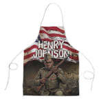 Henry Johnson Black History Month Apron Distressed US Flag American Hero Portrait