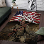 Henry Johnson Black History Month Area Rug Distressed US Flag American Hero Portrait