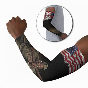 Henry Johnson Black History Month Arm Sleeves Distressed US Flag American Hero Portrait