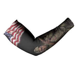 Henry Johnson Black History Month Arm Sleeves Distressed US Flag American Hero Portrait