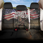 Henry Johnson Black History Month Back Car Seat Cover Distressed US Flag American Hero Portrait