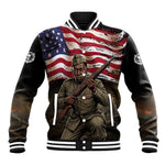 Henry Johnson Black History Month Baseball Jacket Distressed US Flag American Hero Portrait