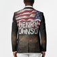 Henry Johnson Black History Month Blazer Distressed US Flag American Hero Portrait