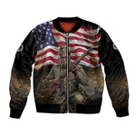 Henry Johnson Black History Month Bomber Jacket Distressed US Flag American Hero Portrait